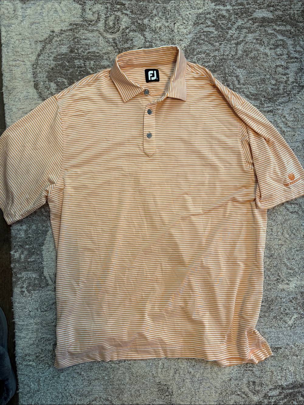 FootJoy Orange and White Striped Performance Polo